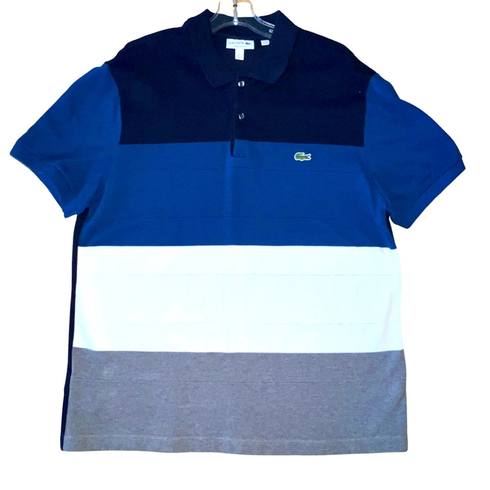 Lacoste Men’s Striped Pique Polo — XXL